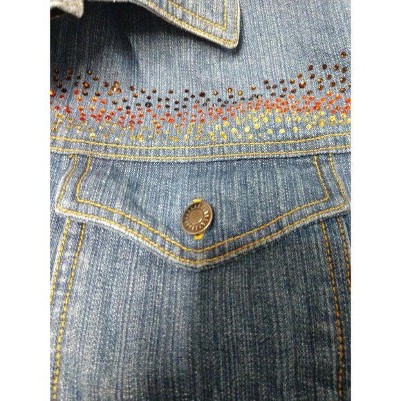 Decorated Originals Womens Large Denim Jacket With Embellished Detailing Size L - Picture 6 of 6